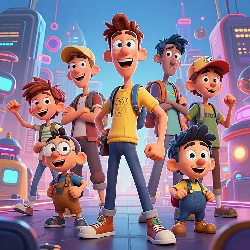 Vibrant Futuristic Cartoon Scenes