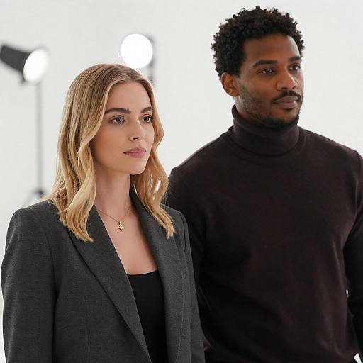 Professional Diverse Duo in Studio