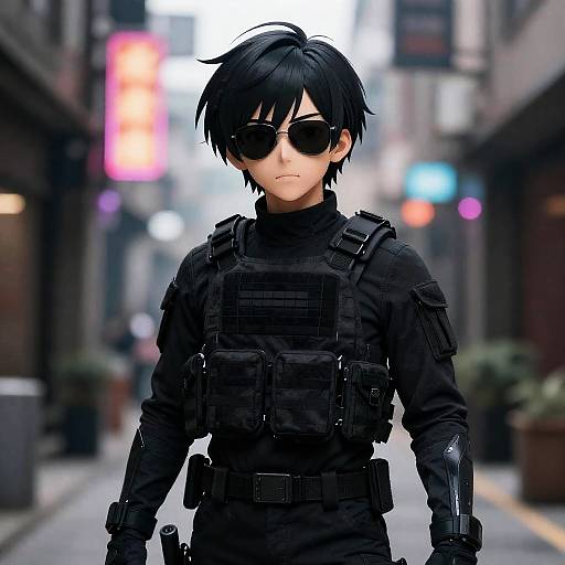 Anime-Inspired Cyborg Mercenary Photo