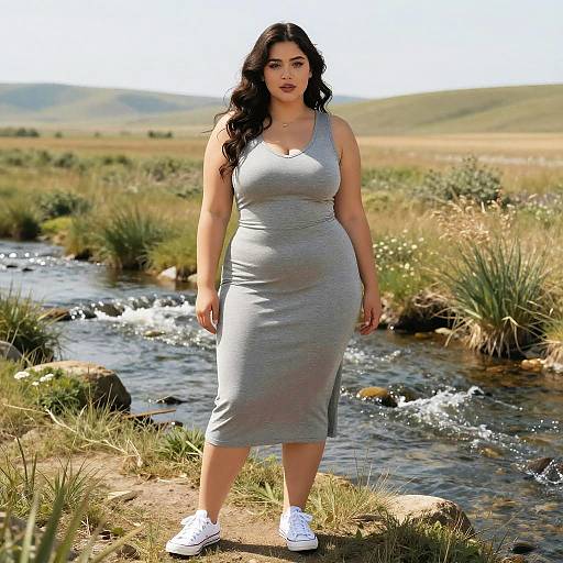 Curvy Woman in Digital Manga Style