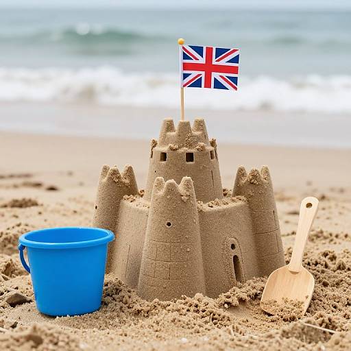 Union Jack Sandcastle by the Shore