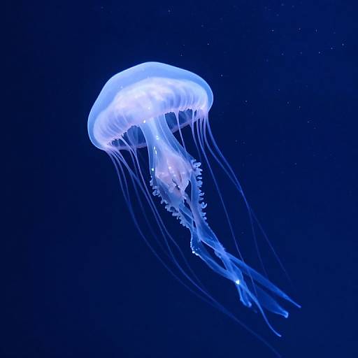 Ethereal Glowing Jellyfish in Ocean