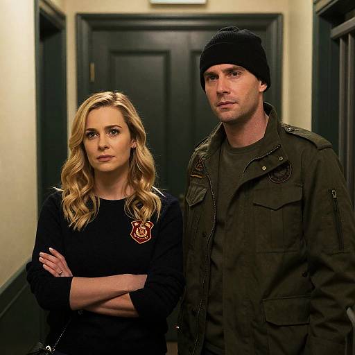 Moody Hallway Encounter: A Candid Shot