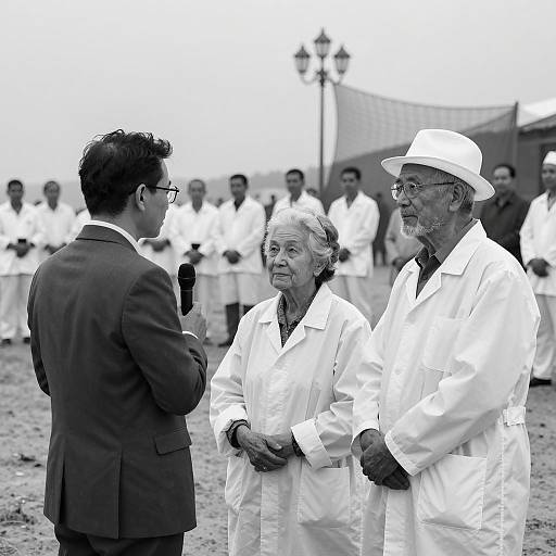 Dynamic Black-and-White Group Portrait