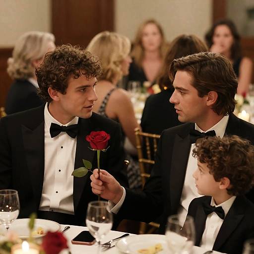 Elegant Formal Dinner with Intense Conversations