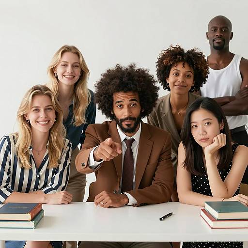 Diverse Group of Professionals at Desk