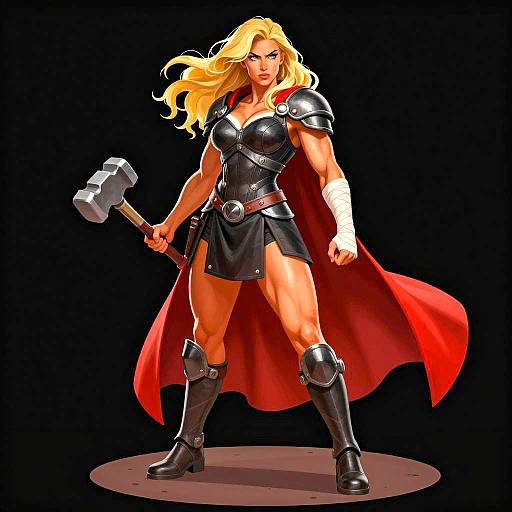 Fierce Warrior Woman Illustration