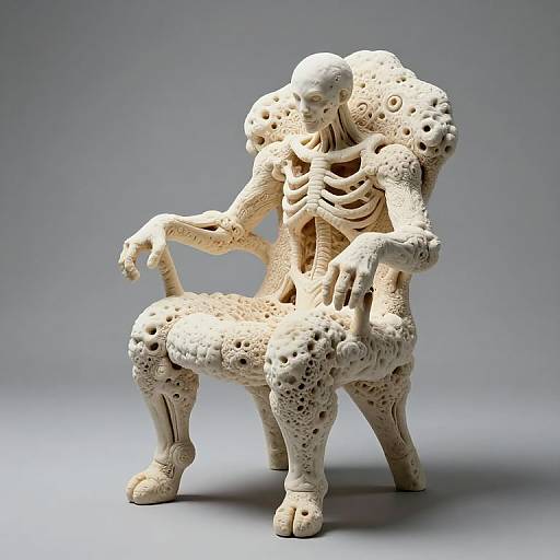 Hyperrealistic Mycelium Anatomical Chair