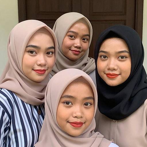 Portrait of Three Smiling Southeast Asian Women