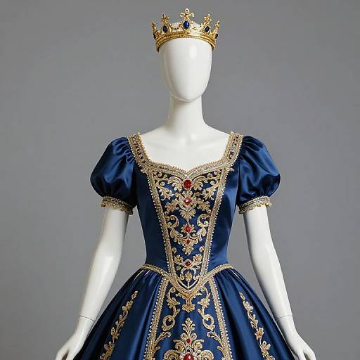 Regal Mannequin in Embroidered Dress