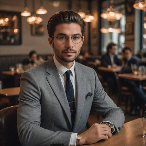 Charming Italian Man in Cozy Café