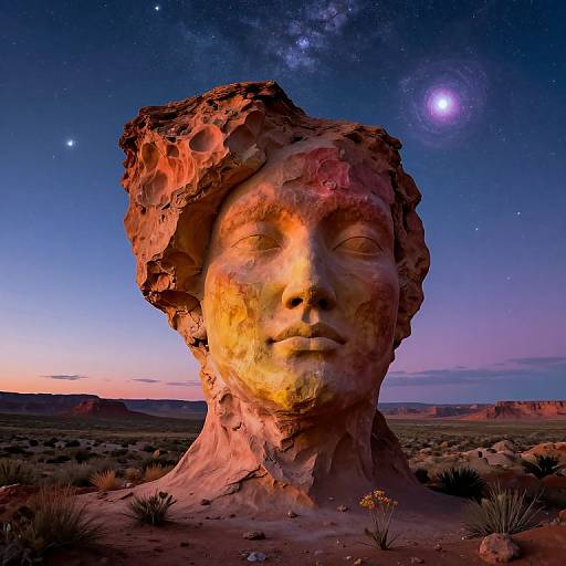 Surreal Face Sky Landscape