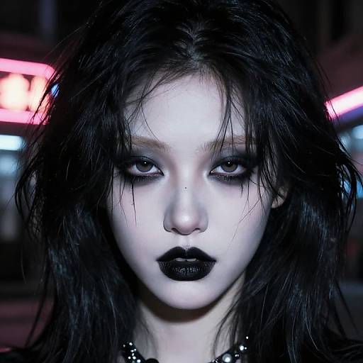 Moody Emo Gothic Lipstick Close-Up