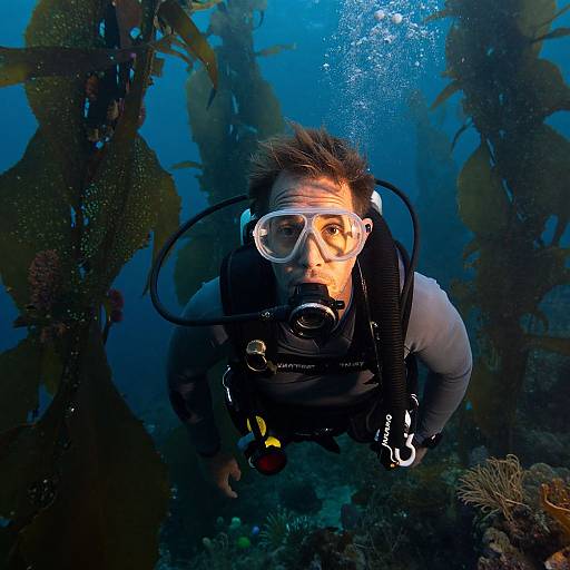 Ethereal Deep-Sea Diver Portrait