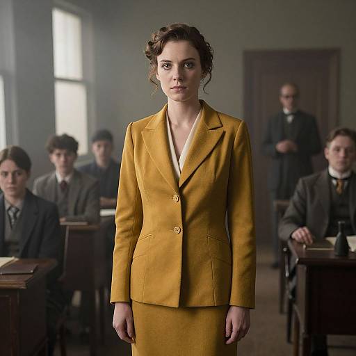 Resolute Woman in Historic Ambience