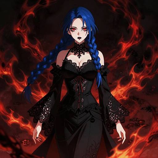 Gothic Anime Enchantress Portrait