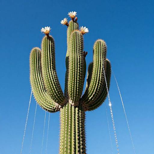 Surreal Vibrant Blooming Cactus