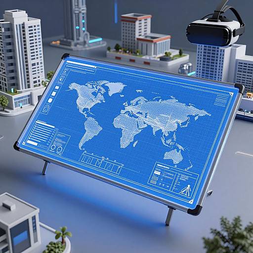 Futuristic Transparent Touchscreen Blueprints