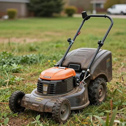 Realistic TerranAI Lawnmower Outdoors
