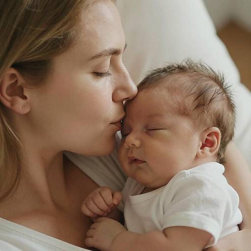 Tender Close-Up of Mother and Newborn