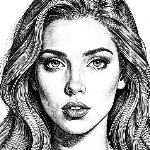 Intricate Black and White Fantasy Portrait