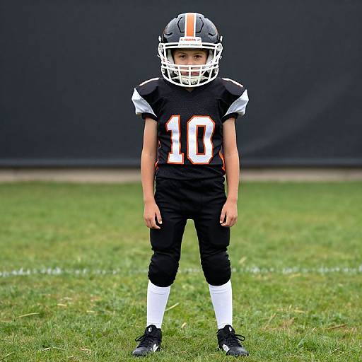 Young Boy in Football Uniform