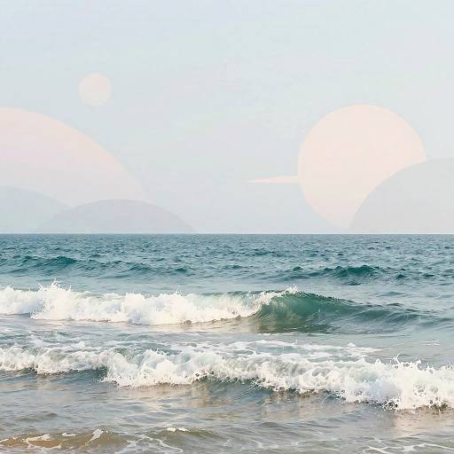 AI-Enhanced Dreamy Coastal Seascape