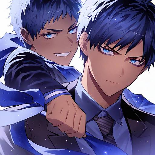 Illustration of Aomine daiki, kuroko no basuke in the style of Neit ni sei