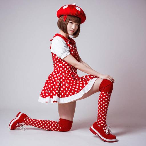 Cosplayer in Red Polka Dot Mushroom Costume