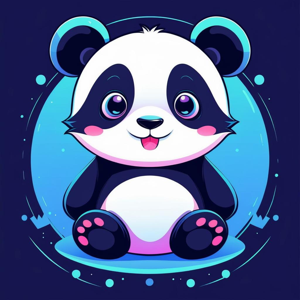 Stylish Panda Vector Art for T-Shirts