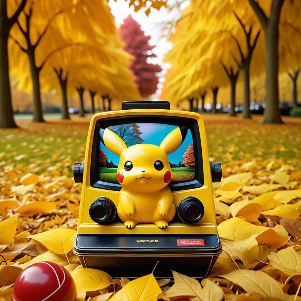 Vibrant 80s Polaroid of Pikachu