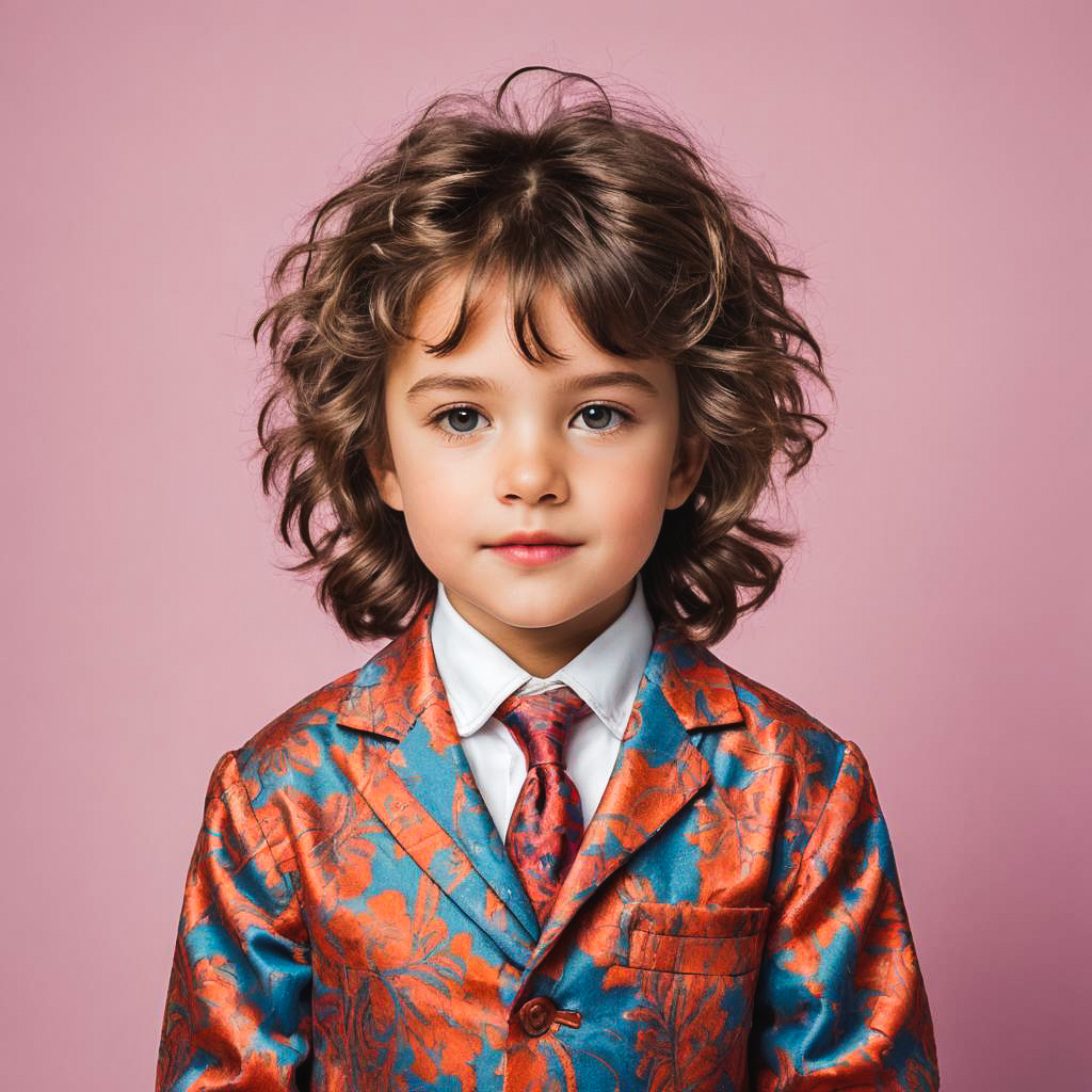 Amused Child in 80s Fashion Shoot