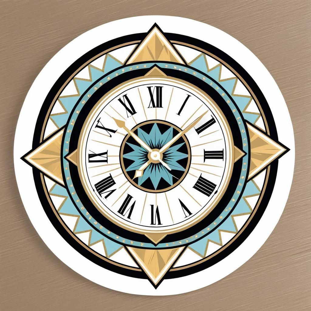 Vintage Retro Clock Die Cut Sticker Design