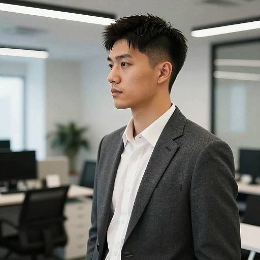 Drop Fade Hairstyle in Business Casual