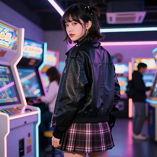 Neon Arcade Punk Back View