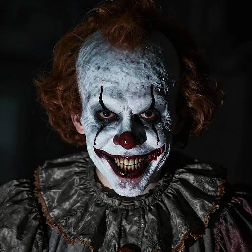 Creepy Clown Portrait with Eerie Smile