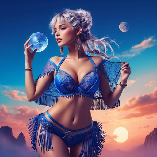 Woman in Blue Fantasy Fairy Costume
