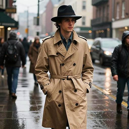 Moody Street Portrait of Stylish Wanderer