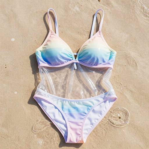 Photorealistic Transparent Swimsuits on Tropical Beach