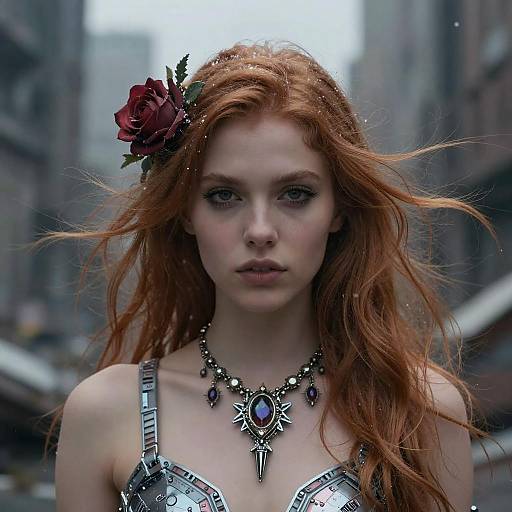 Dramatic Portrait of a Cyberpunk Woman