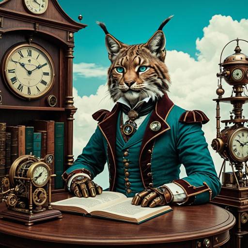 Steampunk Automaton Lynx Librarian