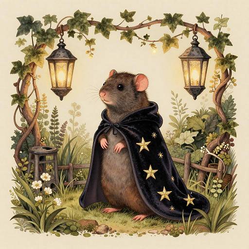 Wistful Mole in Velvet Evening Cape