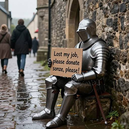 Depressed Knight Begging for Help