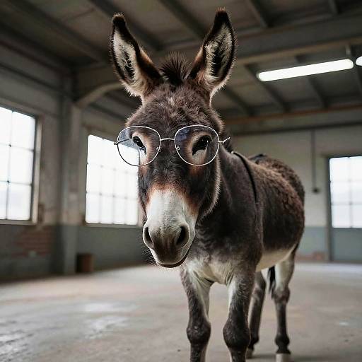 Donkey with Wireframe Glasses in Loft