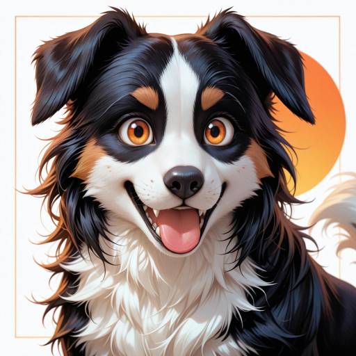 Joyful Cartoon Border Collie Illustration