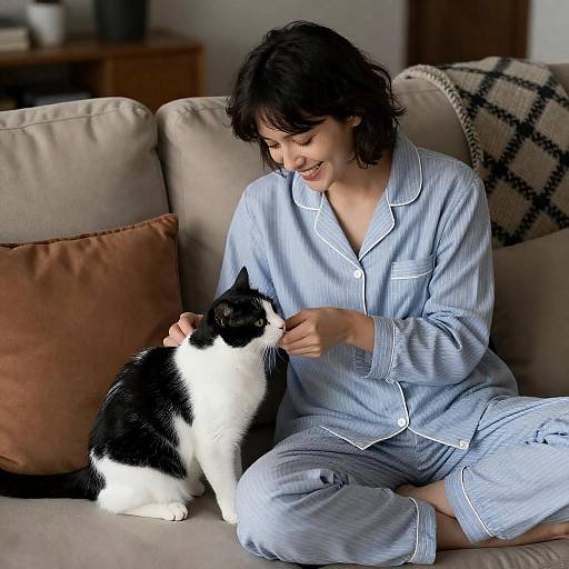 Cozy Evening with a Cat Companion