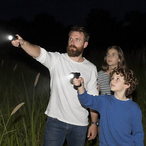 Nighttime Field Gathering with Flashlights