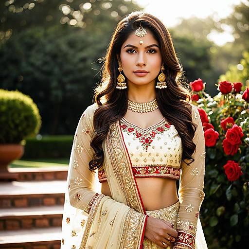 Pakistani Woman in Traditional Wedding Lehenga