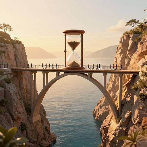 Surreal Hourglass Bridge of Time