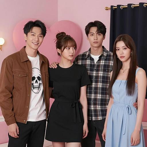 Group Portrait in a Pink Room